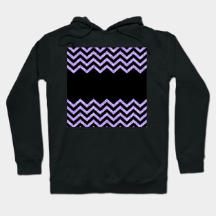 Black and Purple Glitter Chevron Design Hoodie